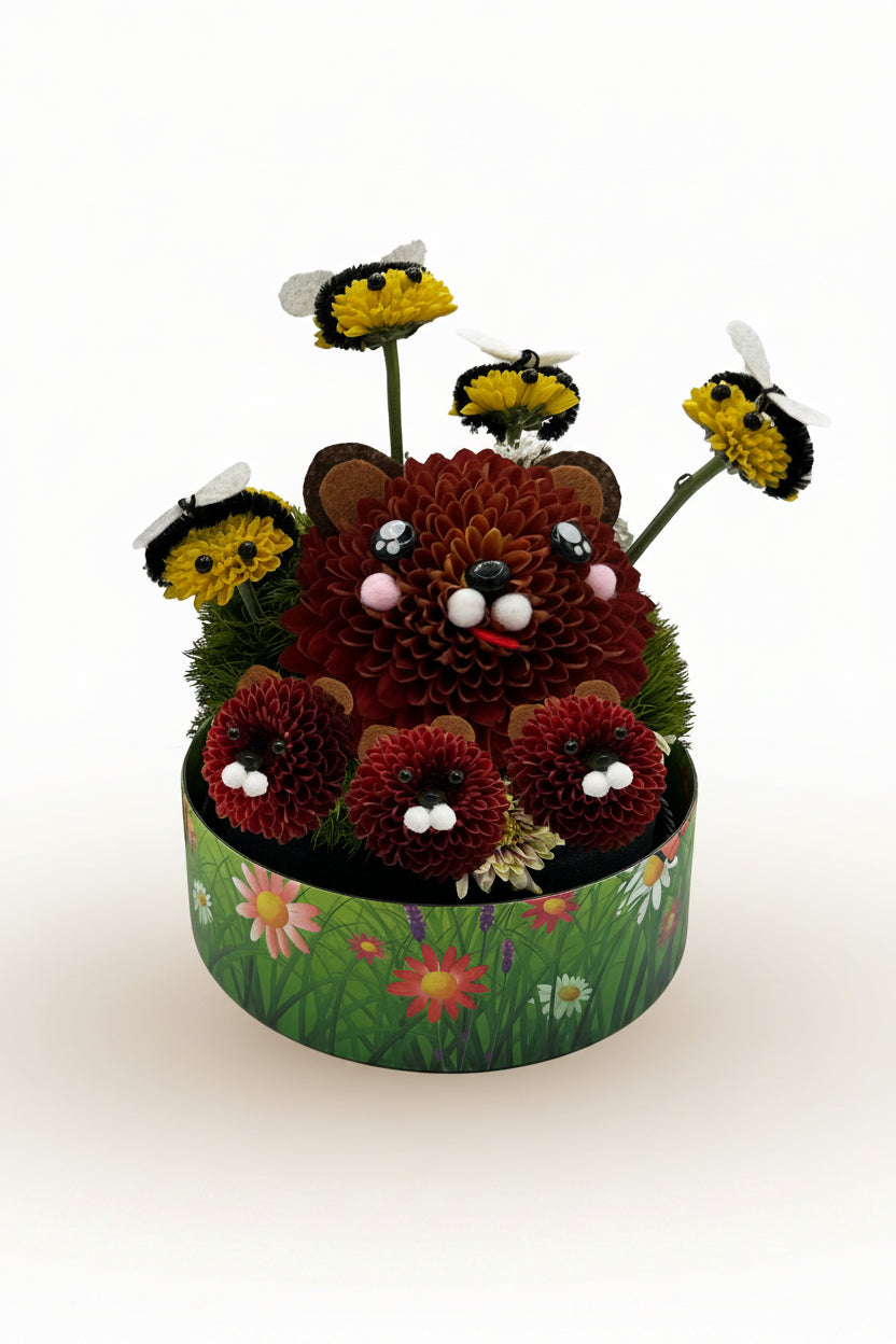 Bluebearry Bear - (seasonal) Made with Fresh Cut Flowers