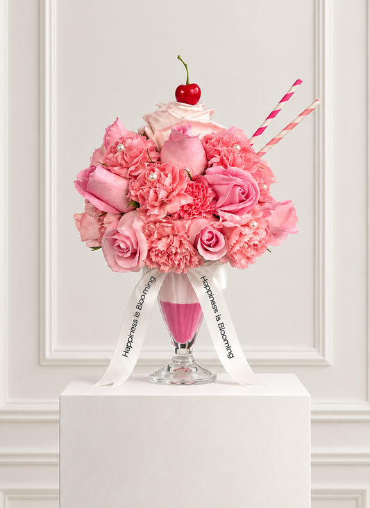 Le Rose Perle | Pink Rose Frappé with Faux Pearls